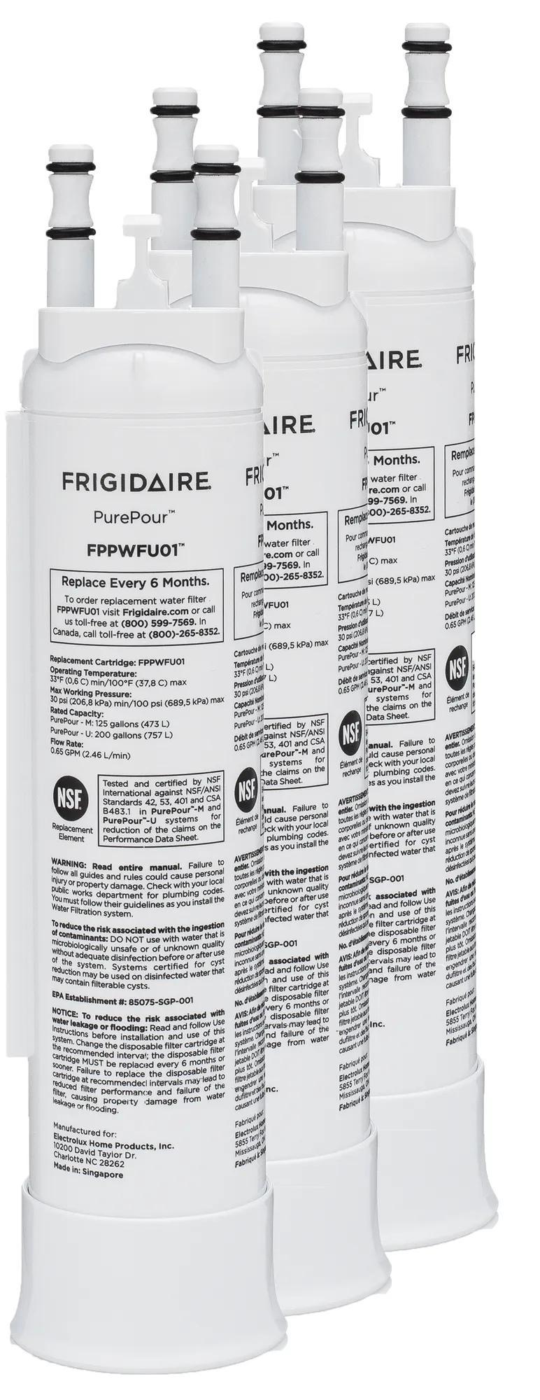 Frigidaire FPPWFU013PAK PurePour™ Water and Ice Refrigerator Filter PWF-1™ - Set of 3