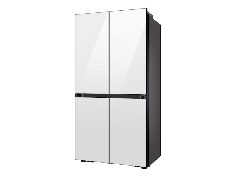 Samsung RF23DB960012 Bespoke Counter Depth 4-Door Flex™ Refrigerator (23 cu. ft.) with Beverage Center™ in White Glass - (with Customizable Door Panel Colors)
