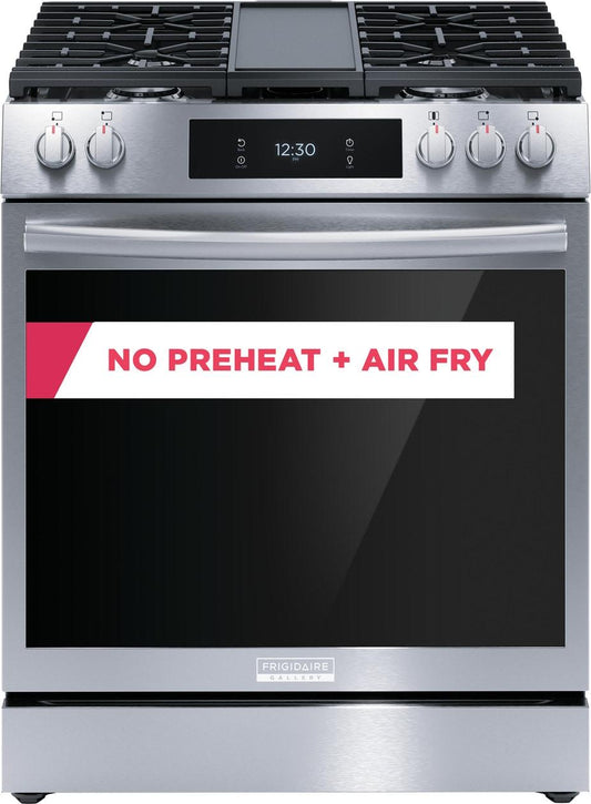 Frigidaire GCFG3060BF 30" Front Control Gas Range with Total Convection