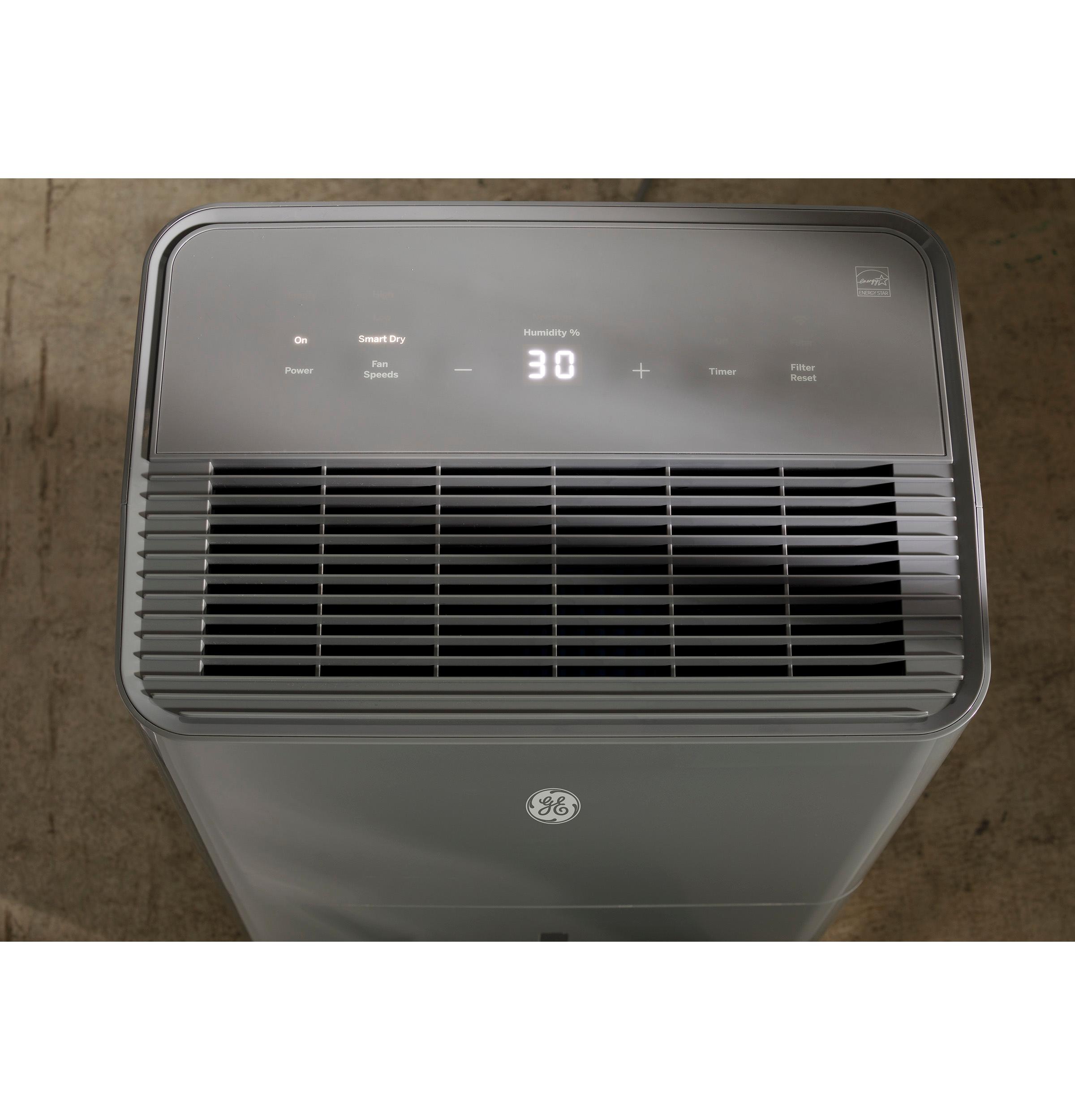 GE® ENERGY STAR® 50 Pint Portable Dehumidifier with Smart Dry for Wet Spaces