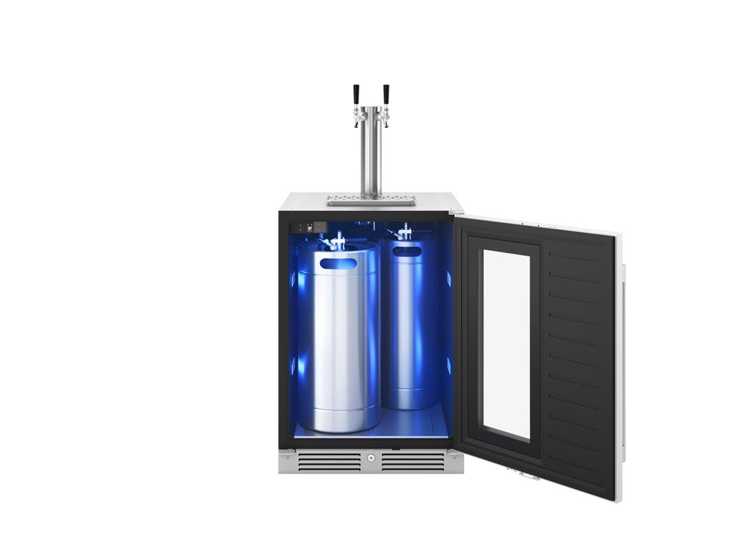 PRKB24C01AG Presrv Kegerator & Beverage Cooler, 24in Under Cabinet, SS+Glass, Reverse Door, 1 Zone