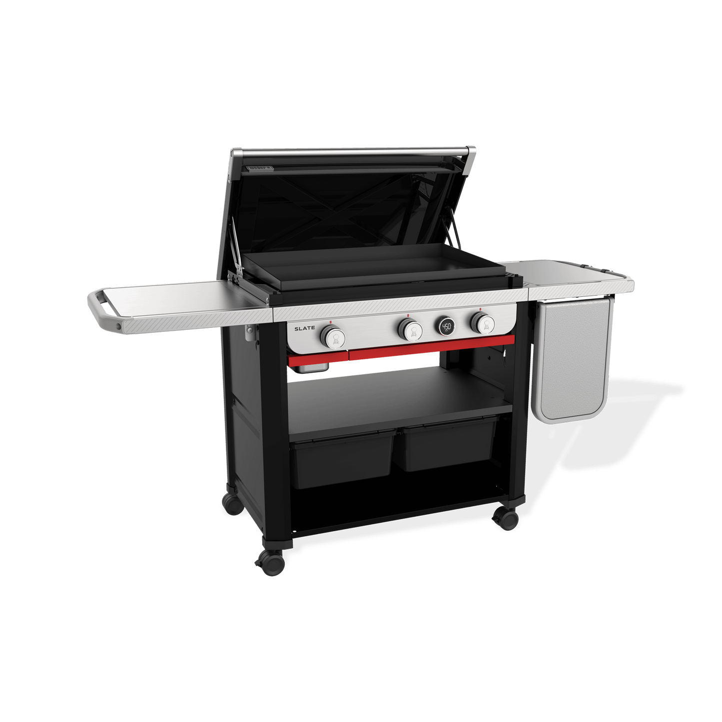 Weber 1500013 Slate® 30" Rust-Resistant Griddle with Extendable Side Table (Liquid Propane) - Black