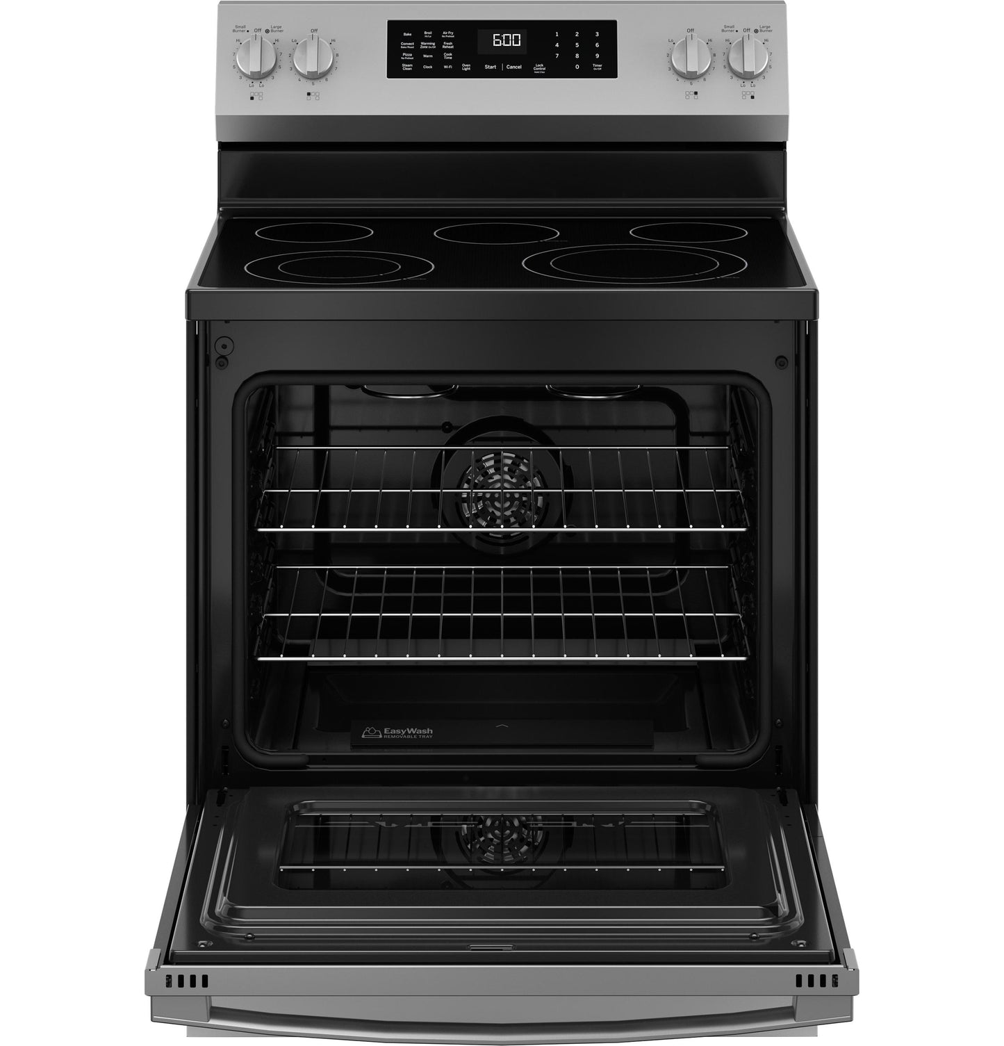 GRF600AVSS GE® ENERGY STAR® 30" Free-Standing Electric Convection Range with No Preheat Air Fry and EasyWash™ Oven Tray