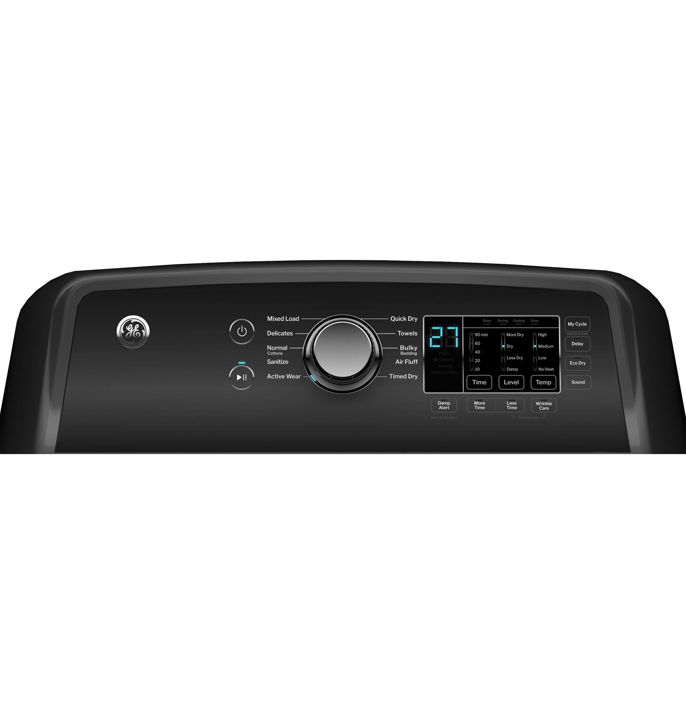 GTD58EBPVDG GE® 7.4 cu. ft. Capacity Electric Dryer with Up To 120 ft. Venting and Sensor Dry