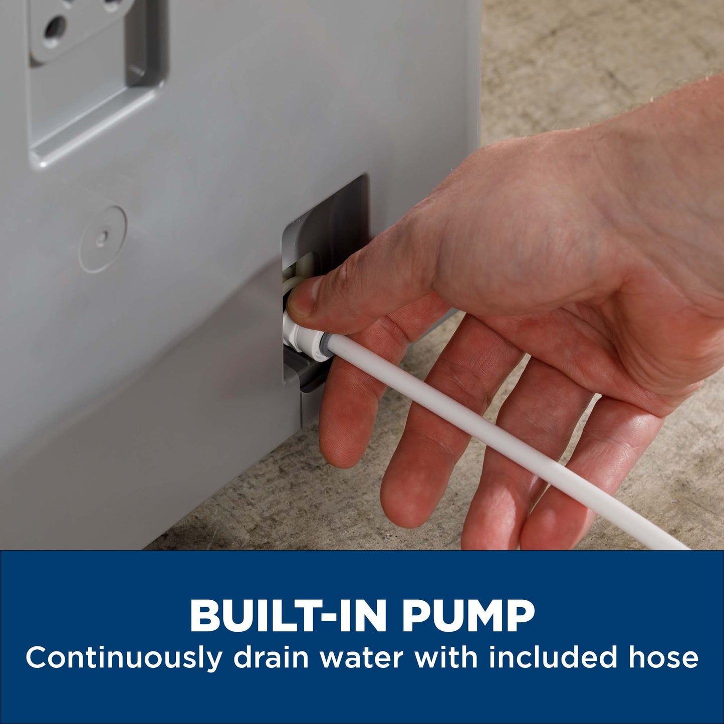 ADHE50PWF GE® 50 Pint Portable Dehumidifier with Built-in Pump and Smart Dry for Wet Spaces