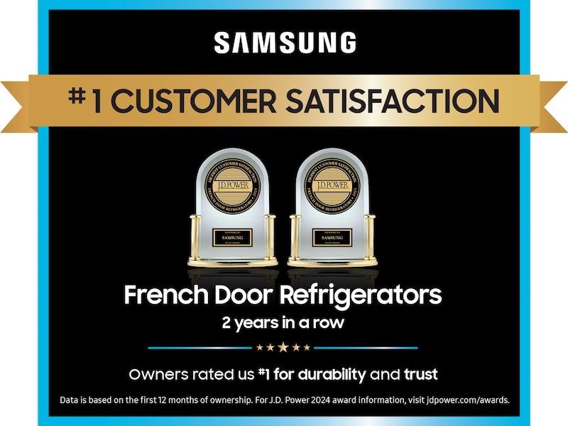 Samsung RF90F23AEW Bespoke 23 cu. ft. Counter Depth 4-Door French Door Refrigerator with AI Family Hub™+ AI Vision Inside™ in White Glass
