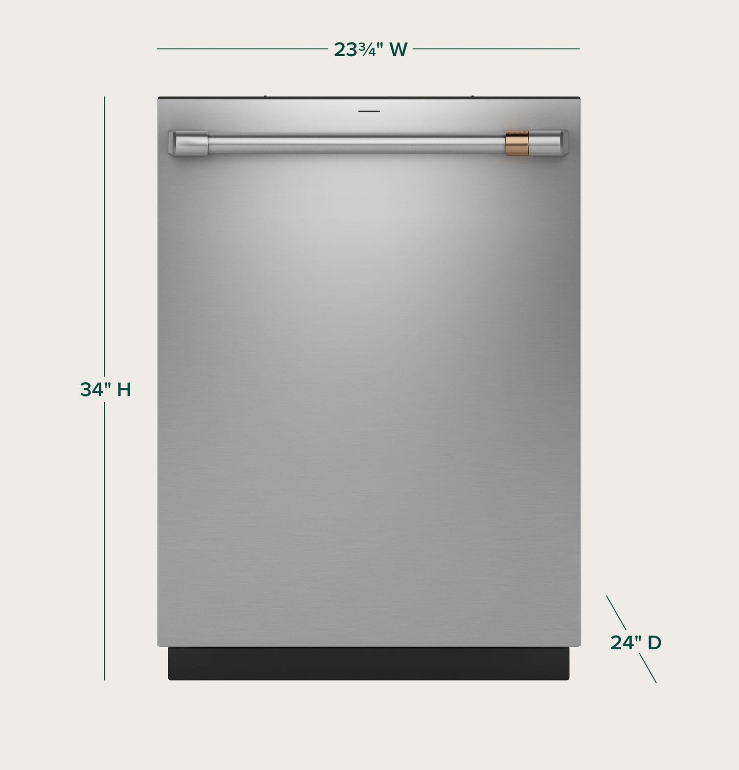Cafe CDT828P2VS1 CAF(EBACK)™ CustomFit ENERGY STAR Stainless Interior Dishwasher with Ultra Wash & Dry, 42 dBA