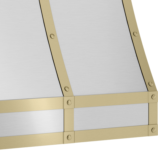 Zephyr BKDC13618ASG Duct Cover Banding Kit, 36in x 18in, Satin Gold Finish