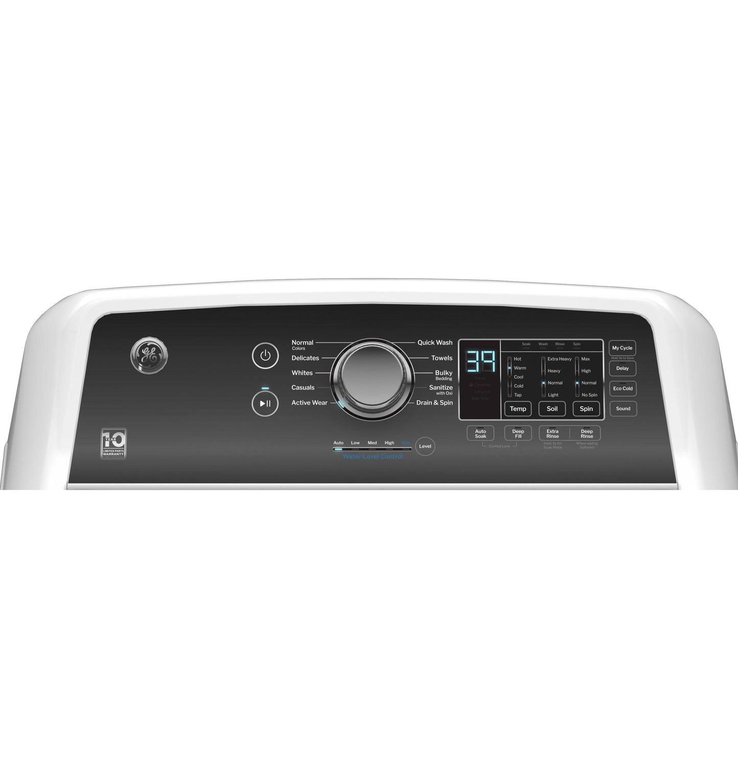 GTW585BSVWS GE® 4.5 cu. ft. Capacity Washer with Water Level Control