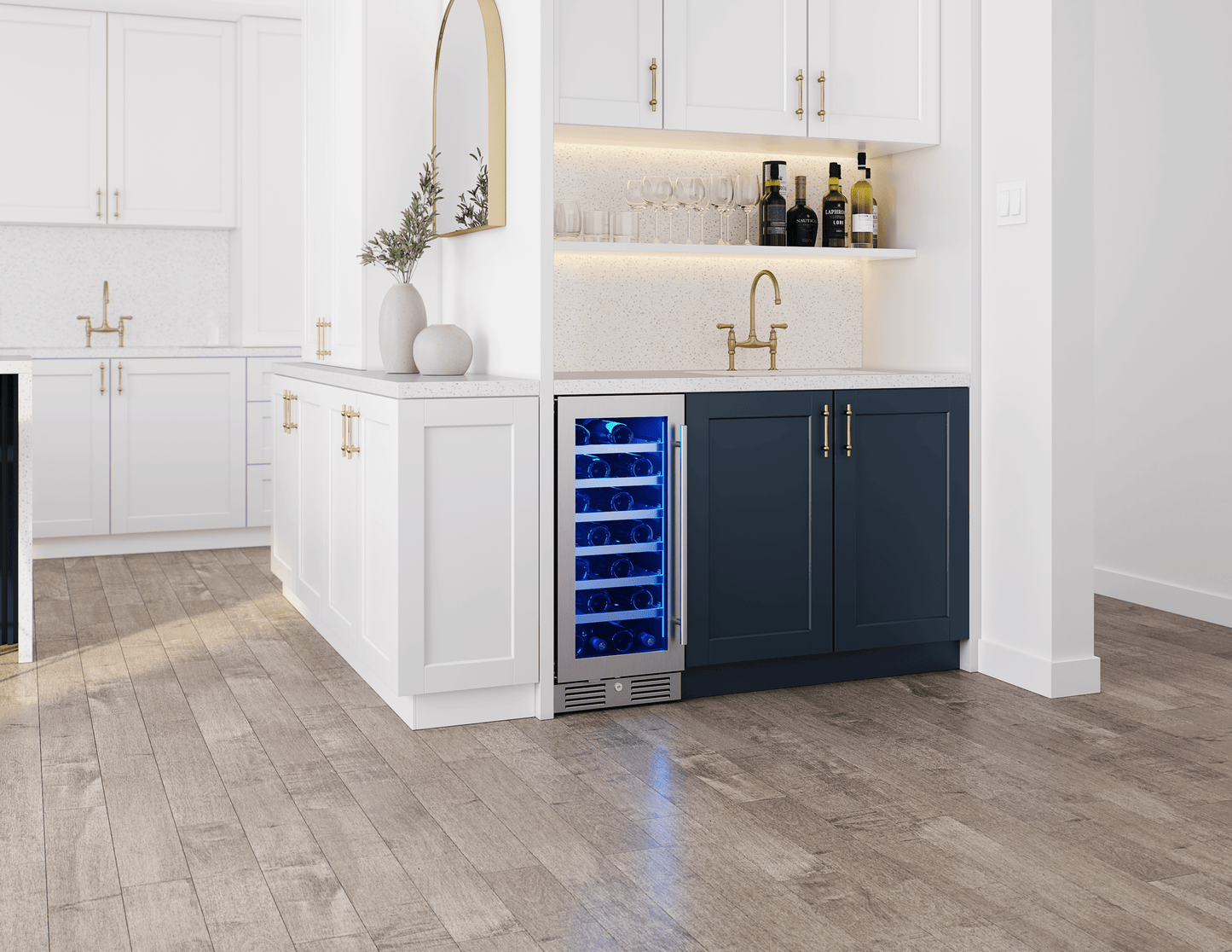 Zephyr PRW15C01CG Presrv Wine Cooler, 15in UC, SS+Gls, Rvs Door, 1Z