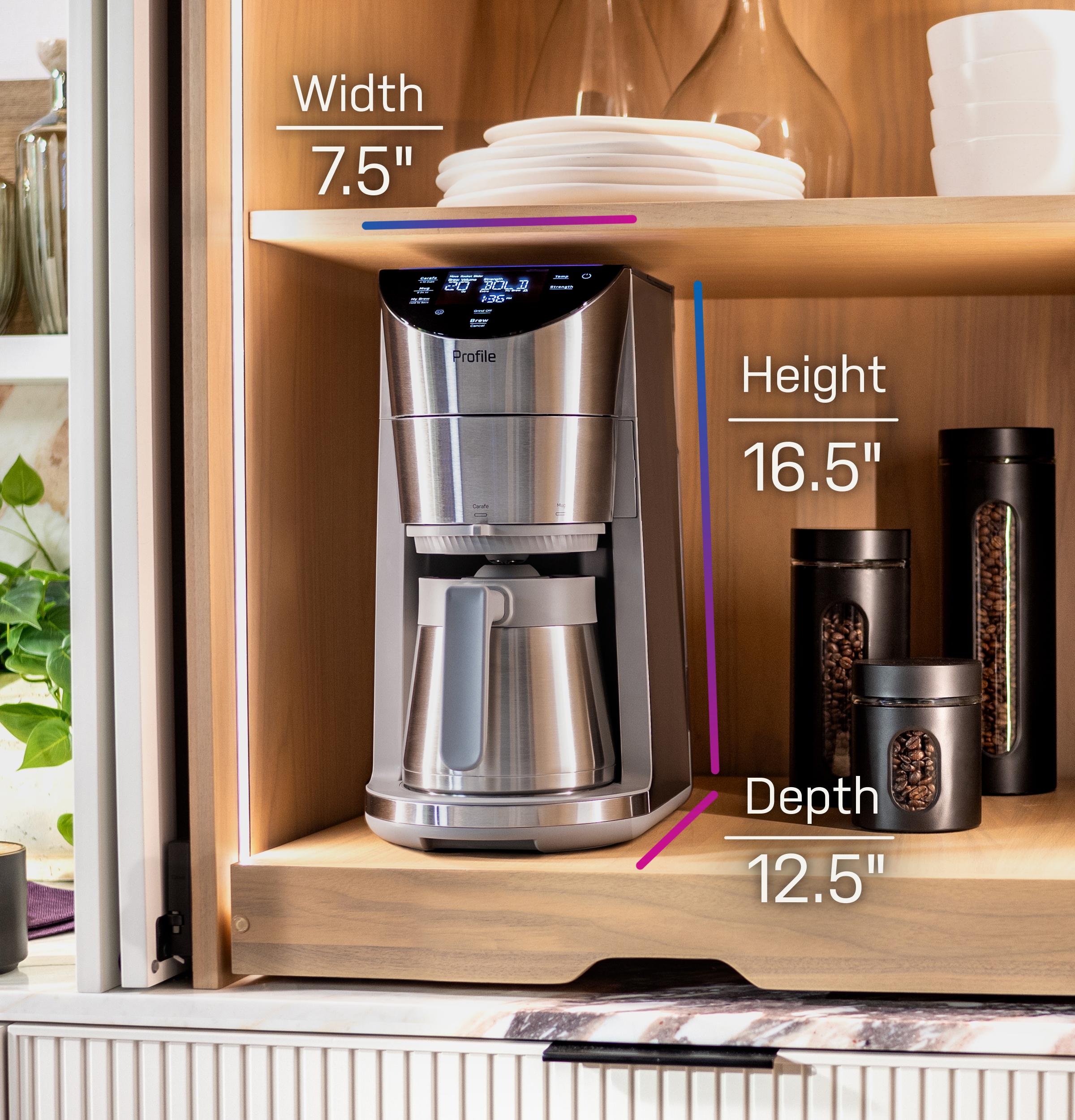 P7CGAAS6TBB GE Profile™ Smart Grind and Brew Coffee Maker with Podless Single Serve