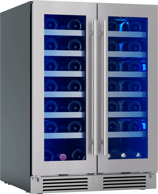 Zephyr PRW24C32CG Presrv Wine Cooler, 24in UC, SS+Gls, Fr Door, 2Z