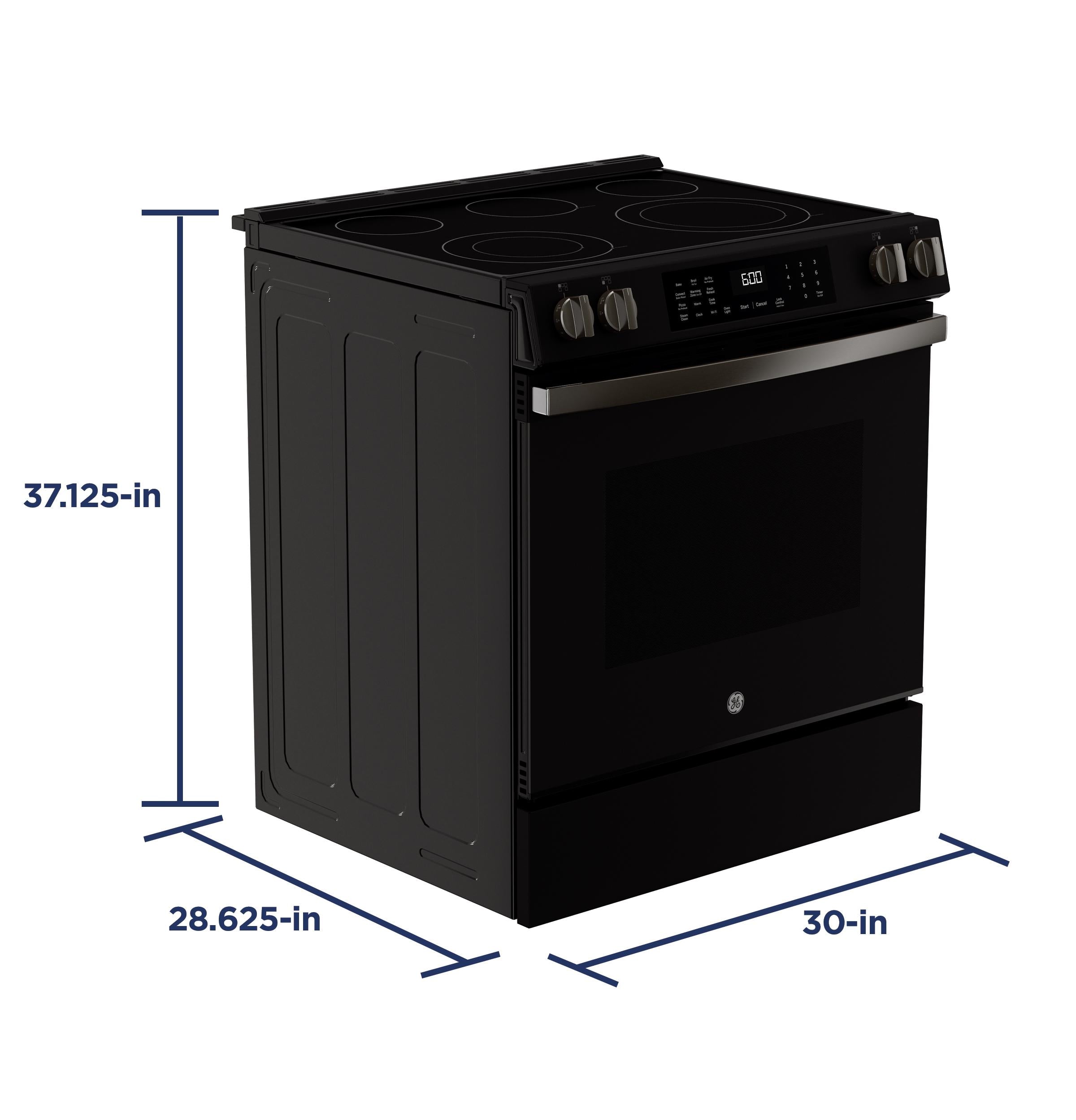 GRS600AVDS GE® ENERGY STAR® 30" Slide-In Electric Convection Range with No Preheat Air Fry and EasyWash™ Oven Tray