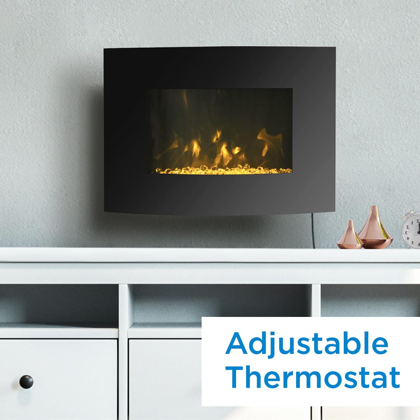 DDEF02213BD13 Danby Designer 22" Wall Mount Electric Fireplace in Black