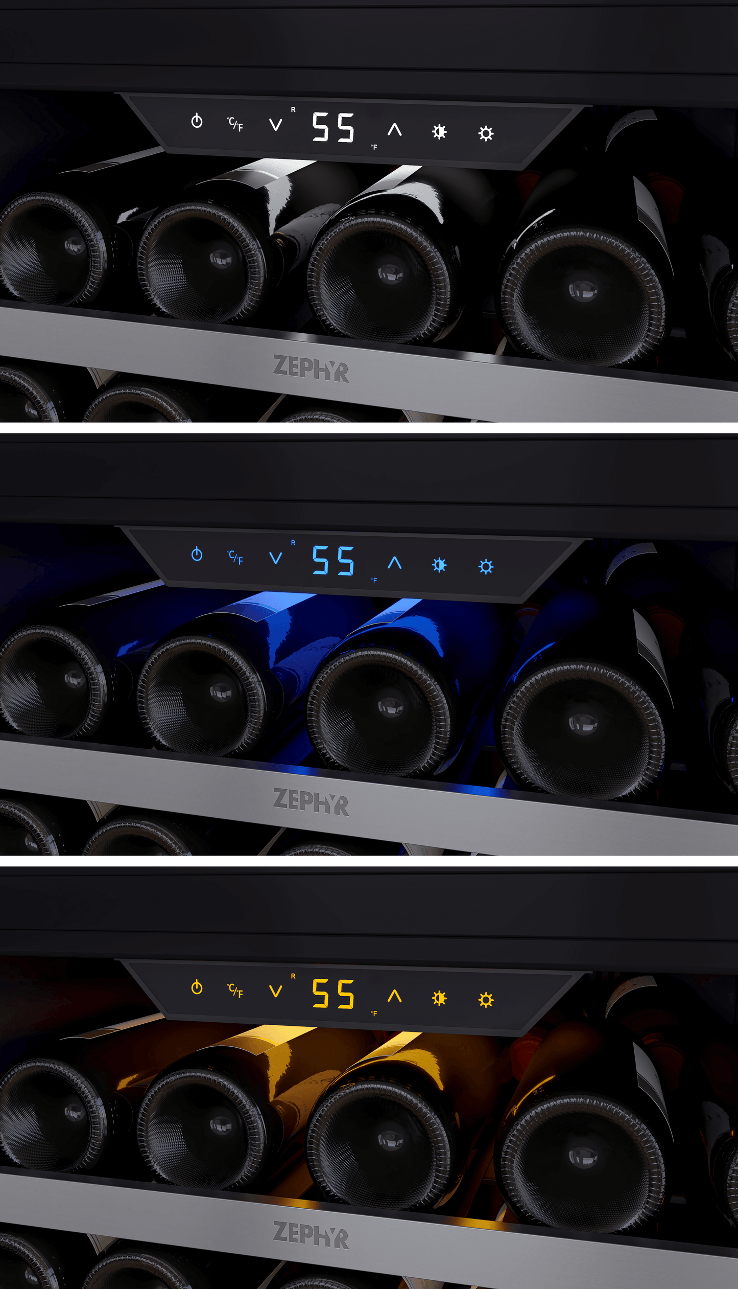 Zephyr PRW24F01CG Presrv Wine Cooler, 24in Full Size, SS+Glass, Reversible Door, 1 Zone