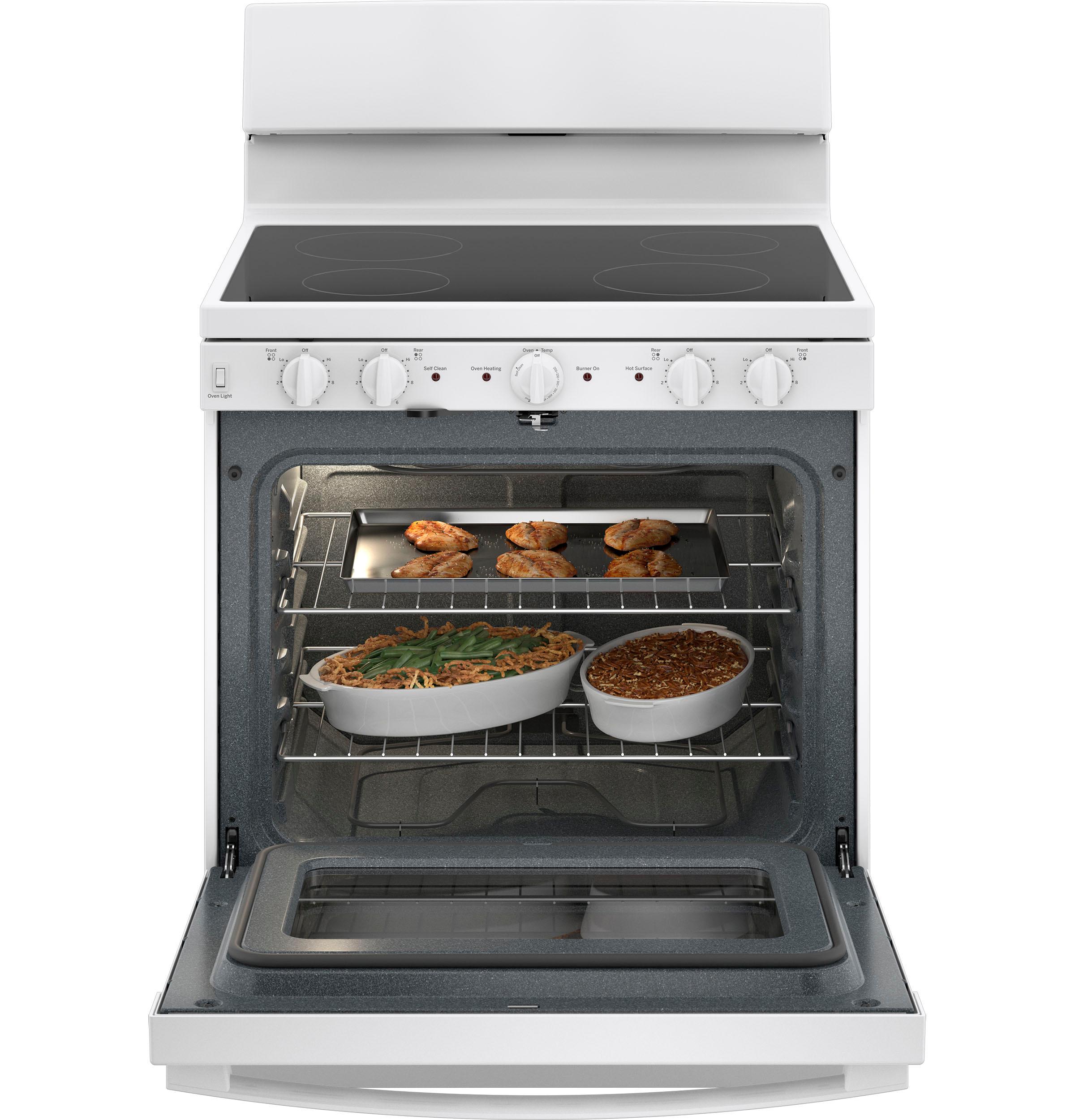JB480DYWW GE® ENERGY STAR® 30" Free-Standing Electric Radiant Smooth Cooktop Range