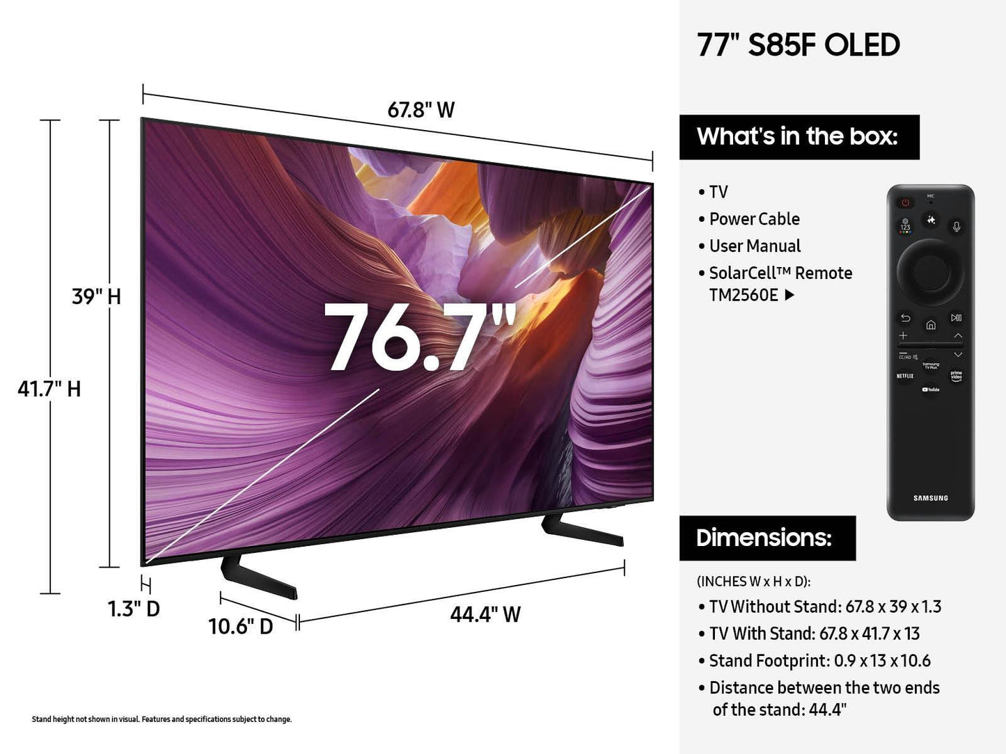 Samsung QN77S85FAEXZA 77" Class OLED S85F 4K Samsung Vision AI Smart TV (2025)