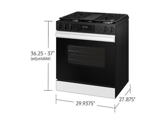Samsung NSG6DB830012 Bespoke 6.0 cu. ft. Smart Slide-In Gas Range with Air Fry & Precision Knobs in White Glass
