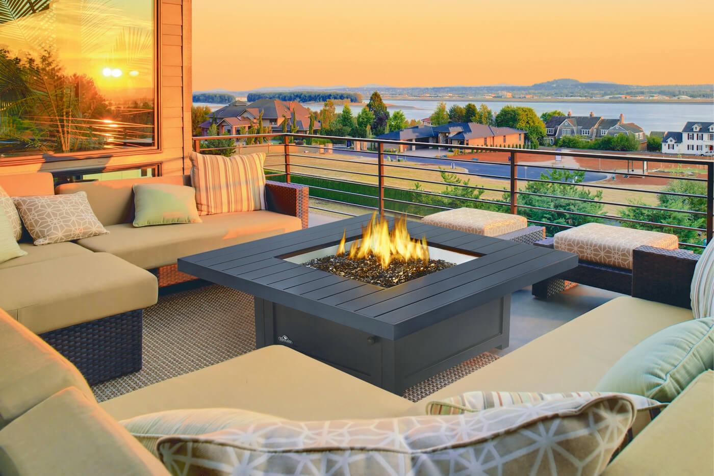 Napoleon Bbq STTR2BZ St. Tropez Square Patioflame Table Fire Table , Propane, Bronze