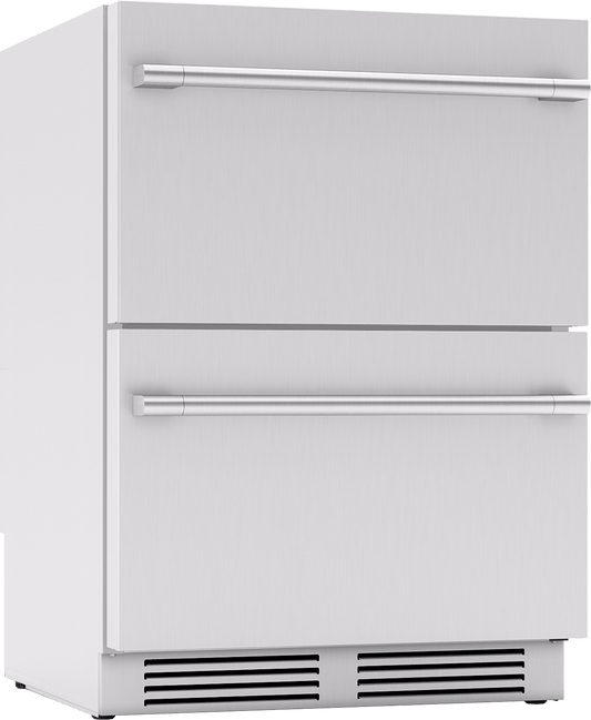Zephyr PRRD24C2ASOD Presrv Refrigerator Drawers, 24in Compact, Outdoor, SS, 2 Zone