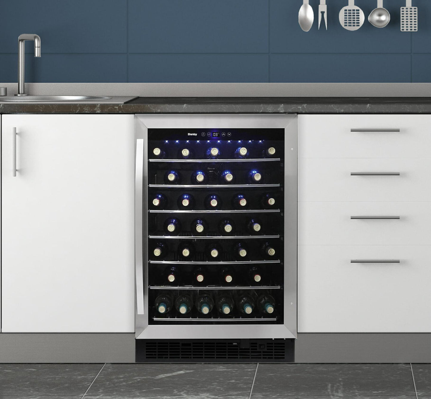 Danby 60 Bottle Built-in Wine Cooler in Stainless Steel