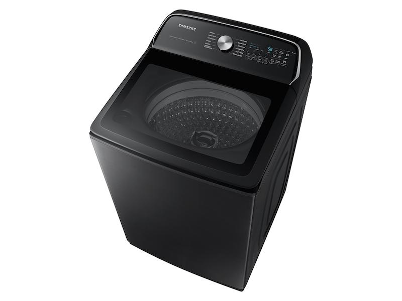 Samsung WA54CG7105AVUS 5.4 cu. ft. Extra-Large Capacity Smart Top Load Washer with ActiveWave™ Agitator and Super Speed Wash in Brushed Black