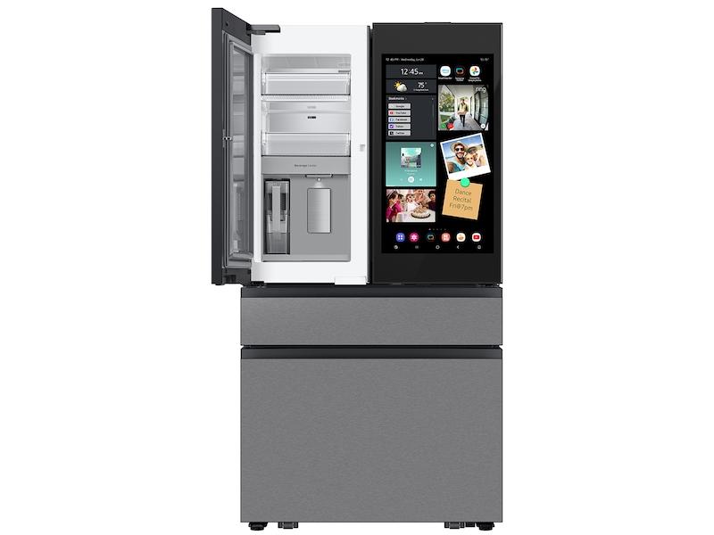 Samsung RF90F23AECR Bespoke 23 cu. ft. Counter Depth 4-Door French Door Refrigerator with AI Family Hub™+ & AI Vision Inside™ in Charcoal Glass and Stainless Steel