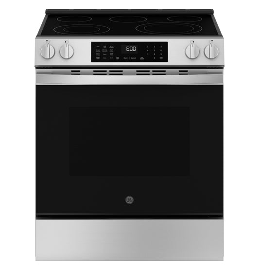 GRS600AVFS GE® ENERGY STAR® 30" Slide-In Electric Convection Range with No Preheat Air Fry and EasyWash™ Oven Tray