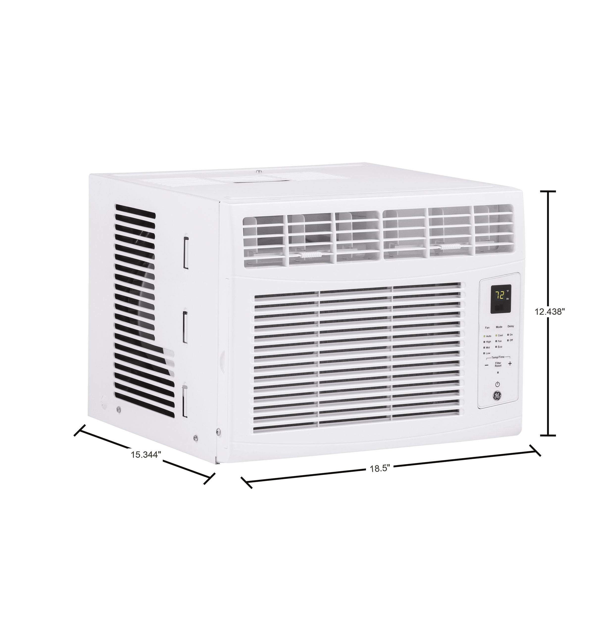 AHW05LZ GE® 5,000 BTU Electronic Window Air Conditioner for Small Rooms up to 150 sq ft. in White size 12 9/16 H x 16 7/16 W x 15 D