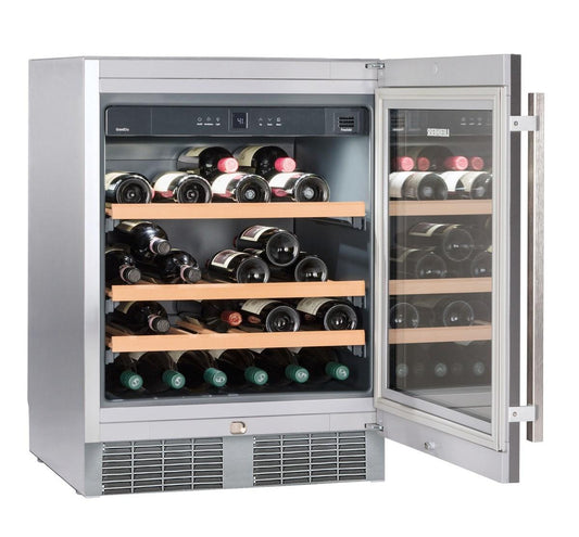 Liebherr WU4500 Undercounter Wine Cabinet, 24", Lock, 1 Zone, Reversible Door