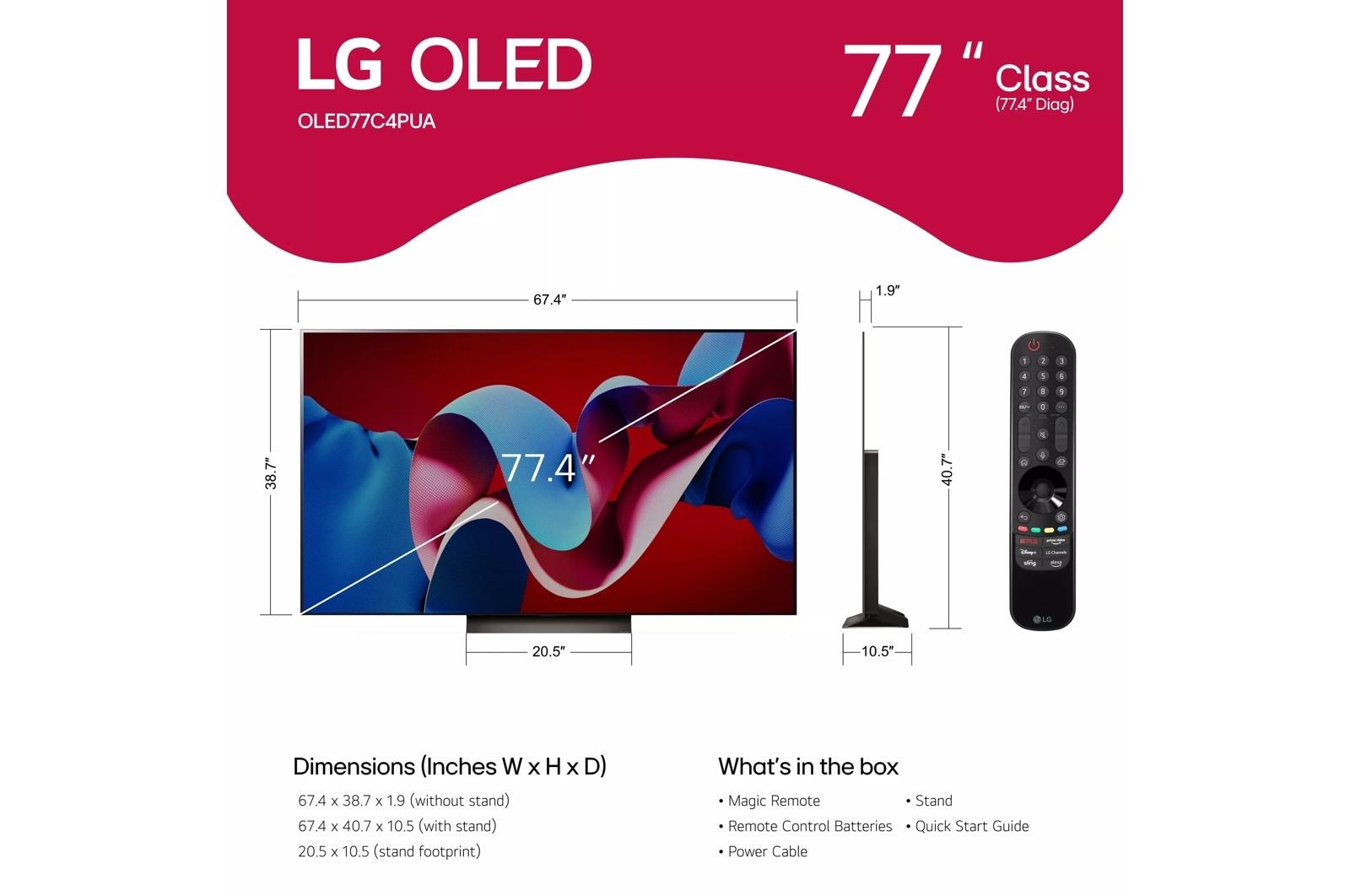 Lg 77-Inch Class OLED evo C4 Series TV with webOS 24