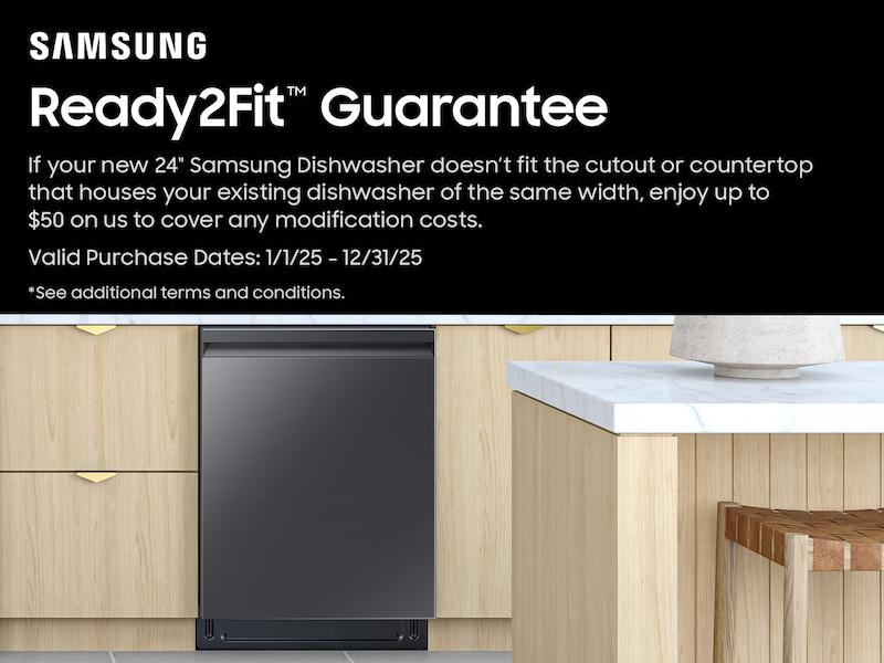 Samsung DW90F89T0UMT 38 dBA Bespoke Smart Dishwasher with 3rd Rack Washing System in Fingerprint Resistant Matte Black Steel