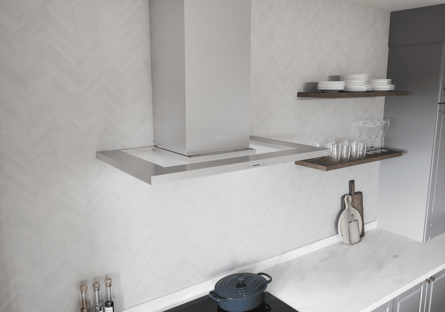 Zephyr ZMOE30BS Modena, Wall, 30in, SS+Glass, LED, ACT