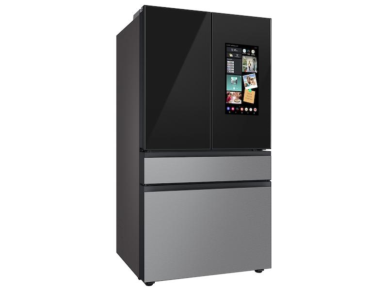 Samsung RF23BB8900QK Bespoke Counter Depth 4-Door French Door Refrigerator (23 cu. ft.) - in Charcoal Glass Top and Family Hub™ Panels with Stainless Steel Middle and Bottom Panels