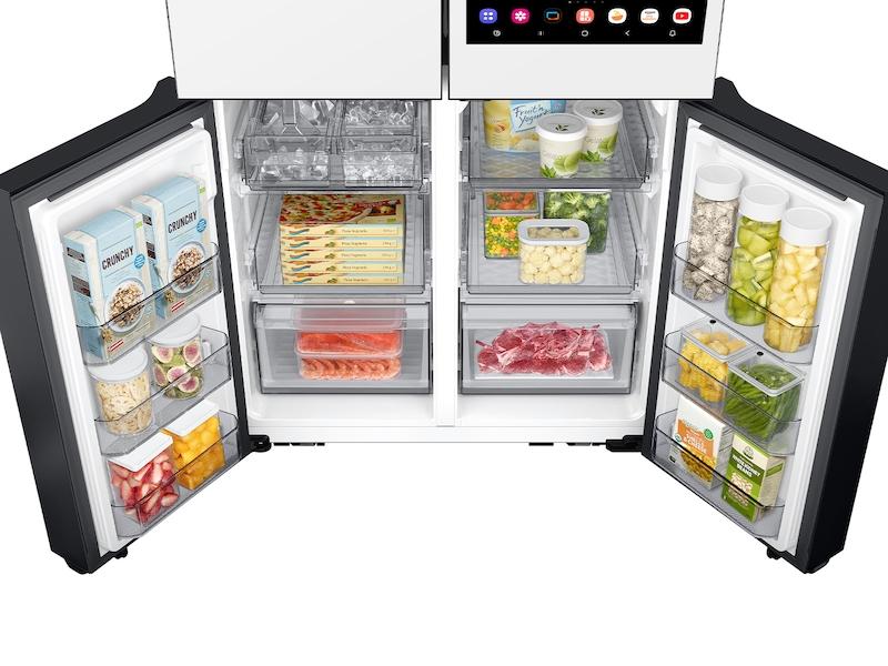Samsung RF29DB990012 Bespoke 4-Door Flex™ Refrigerator (29 cu. ft.) with AI Family Hub+™ and AI Vision Inside™ in White Glass