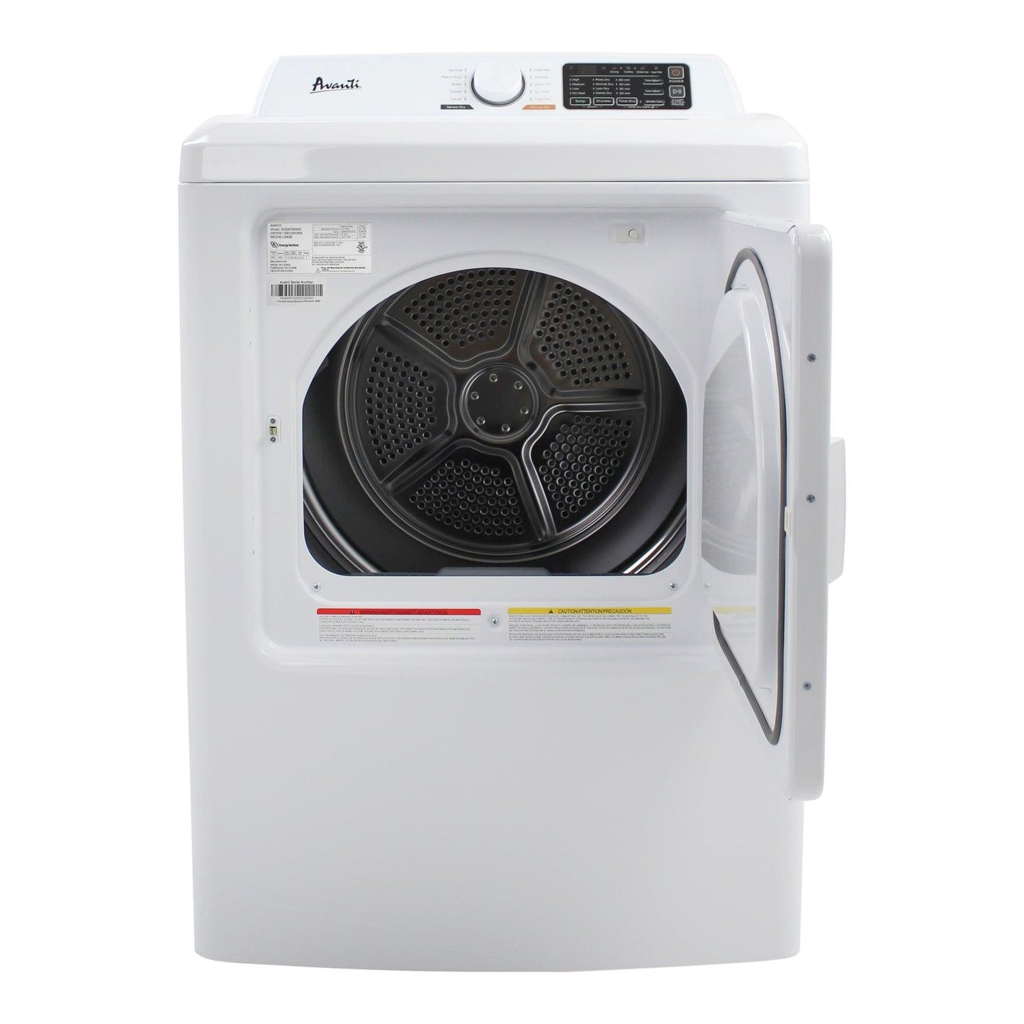 SGD70D0WG Avanti Front Load Gas Vented Clothes Dryer, 7.0 cu. ft. Capacity - White / 7.0 cu. ft.