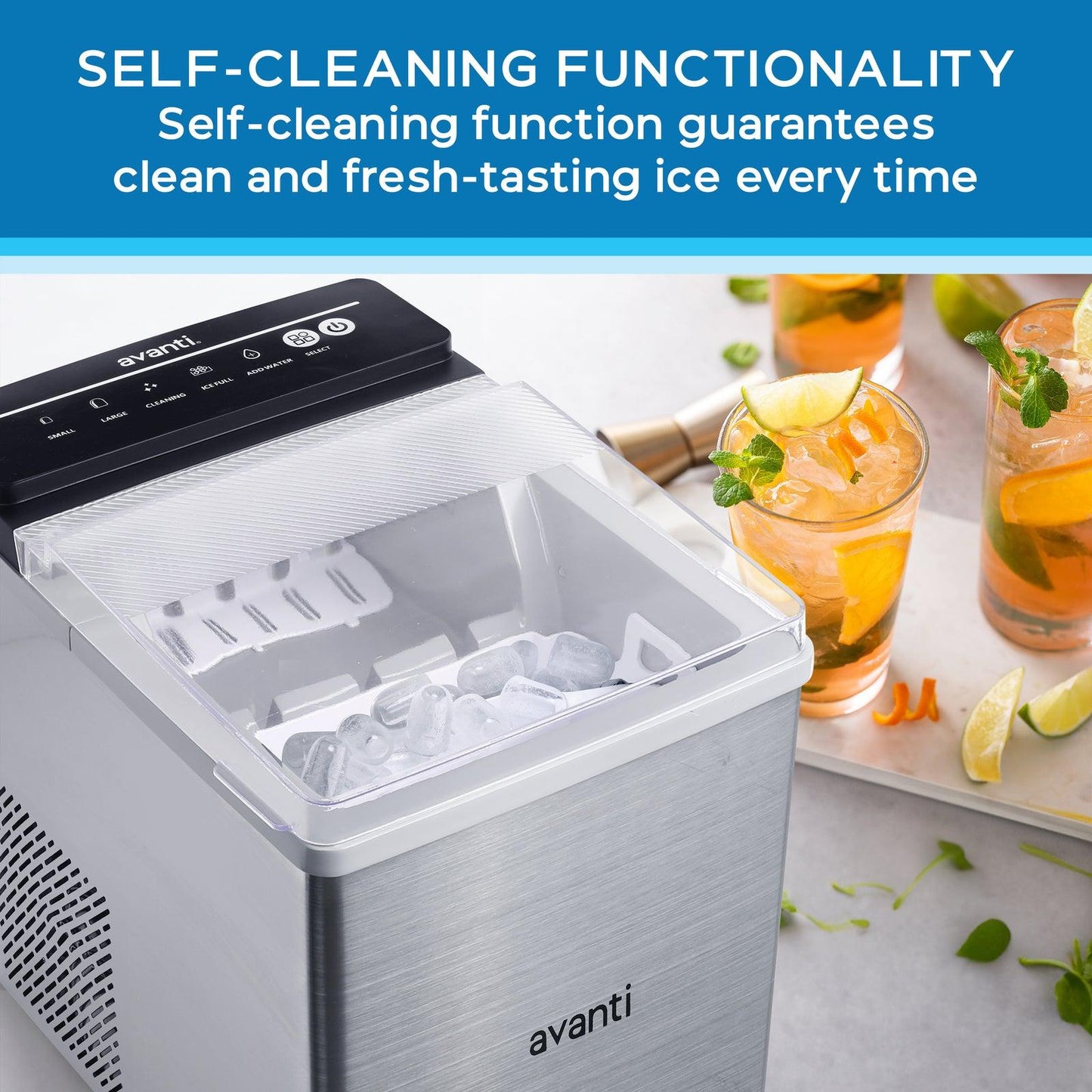 AVIM333SIS Avanti Speedy Ice Countertop Bullet Ice Maker - Stainless Steel / 5.82 cu. ft.