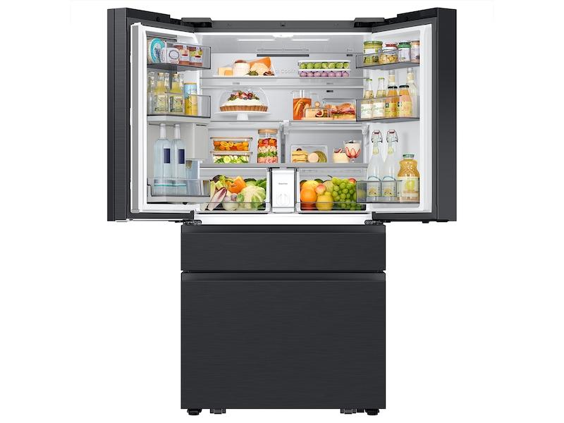 Samsung RF90F23AECE Bespoke 23 cu. ft. Counter Depth 4-Door French Door Refrigerator with AI Family Hub™+ AI Vision Inside™ in Charcoal Glass and Black/Charcoal