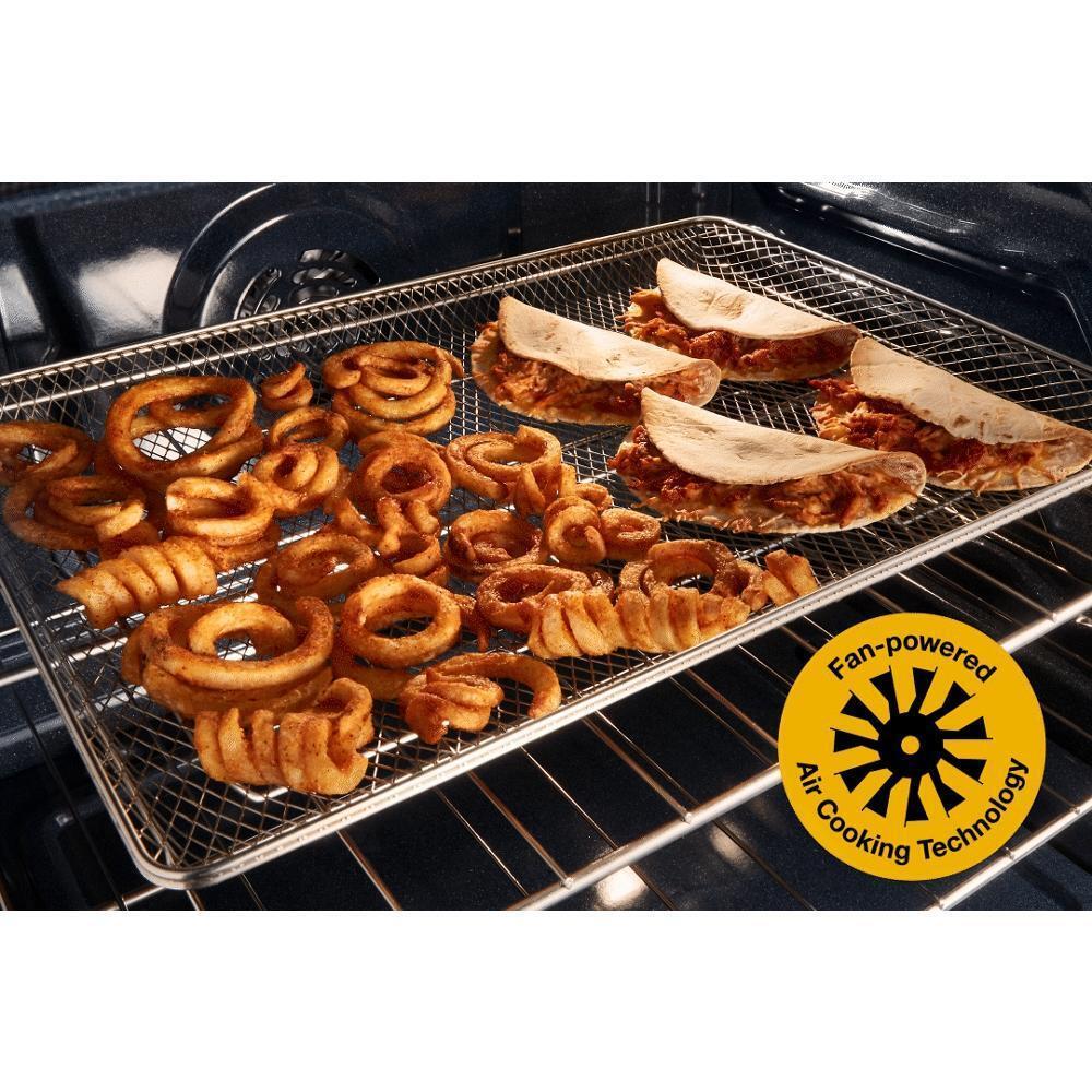 Whirlpool WFGS4530SB 30-inch Gas Range with Air Cooking Technology and Steam Clean