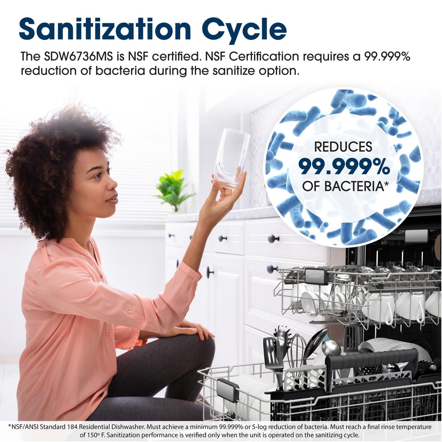 SDW6736MS Sharp 24 in. Stainless Steel 47dB Dishwasher