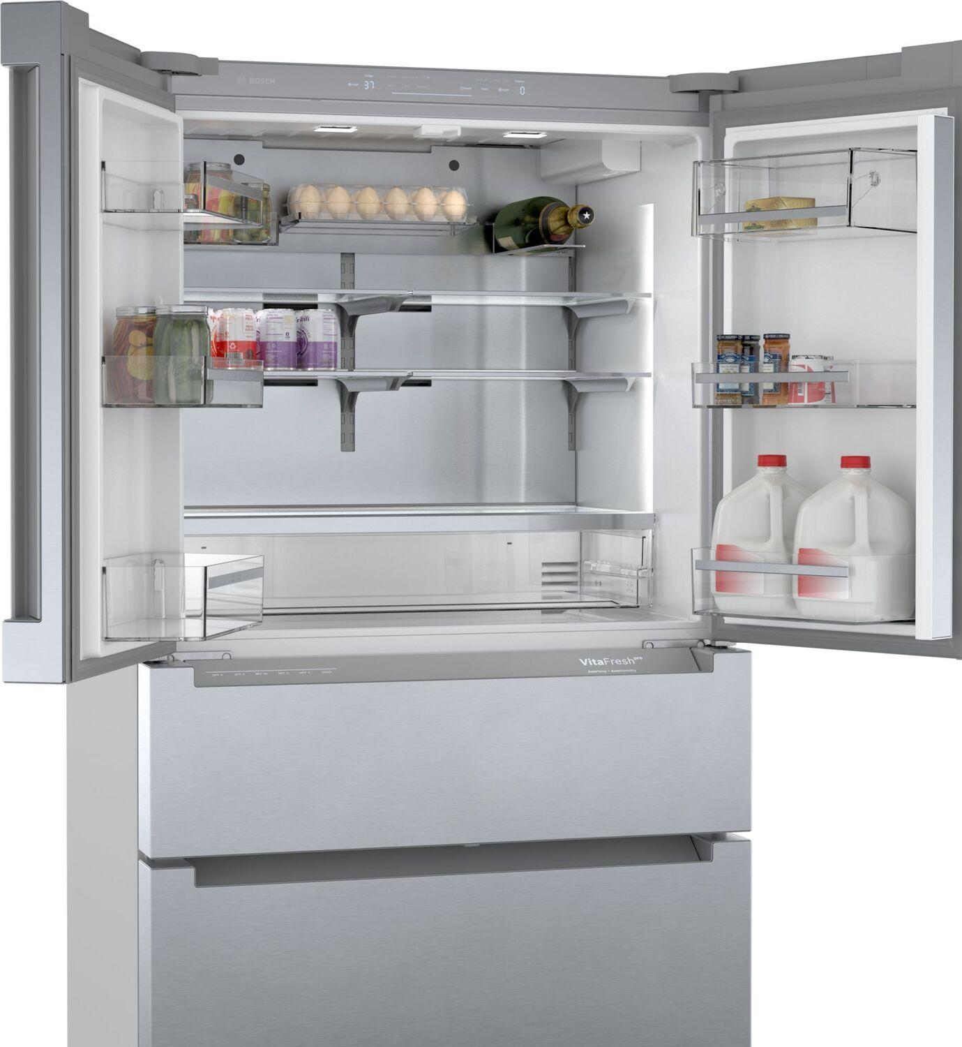 Bosch B36CL80ENS 800 Series, French Door Bottom freezer, multi door, 36'', Brushed steel (with anti-fingerprint)
