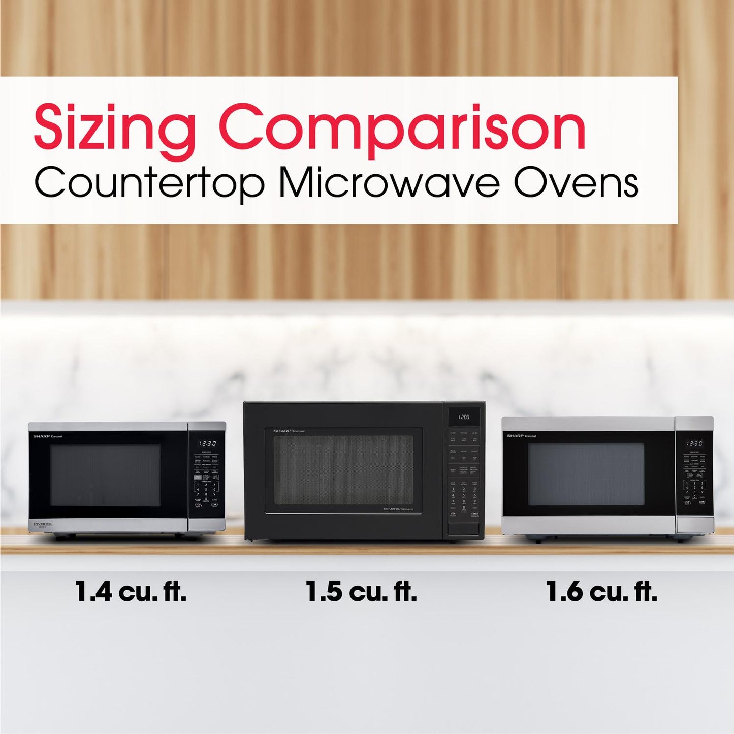 SMC1660KS Sharp 1.6 cu. ft. 1100W Stainless Steel Countertop Microwave Oven
