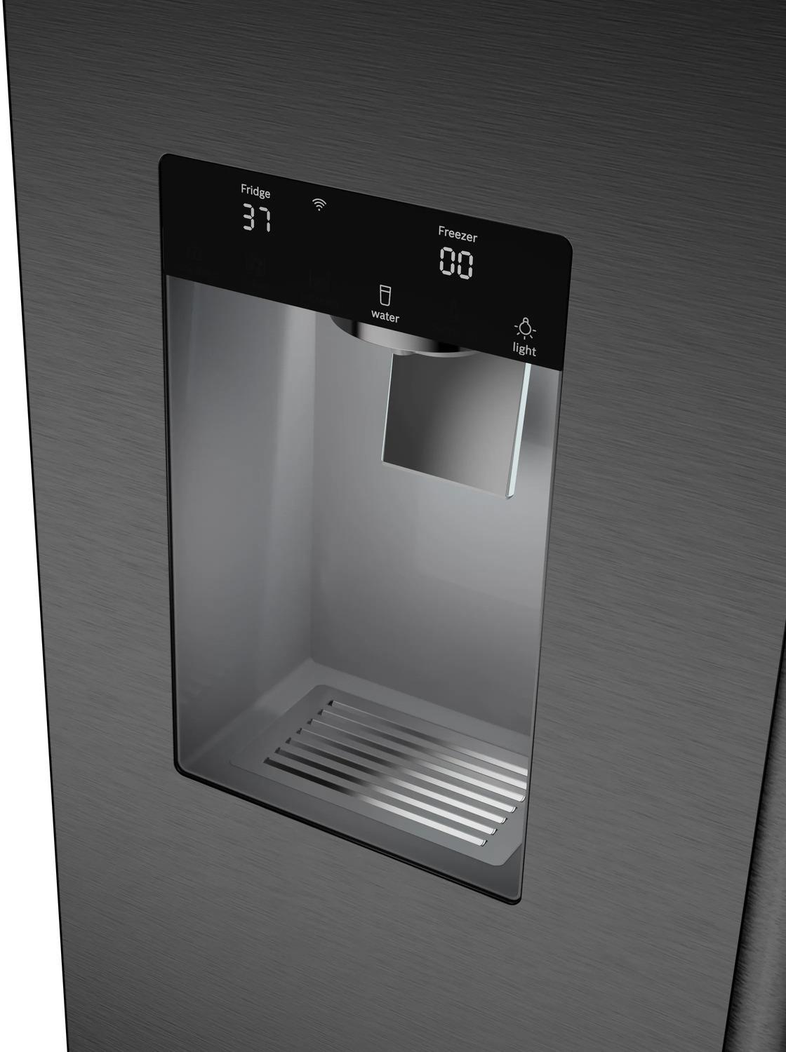 Bosch B36FD52SNB 500 Series, French Door Bottom freezer, multi door, 36'', Black inox-antifingerprint, Total No Frost