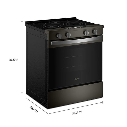 Whirlpool WSES5030SV 30-inch Electric Smart Range with Air Cooking Technology
