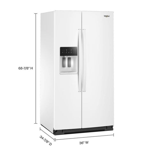 Whirlpool WRSF5536RW 36-inch Standard Depth Side-by-Side Refrigerator with TruCool™ System