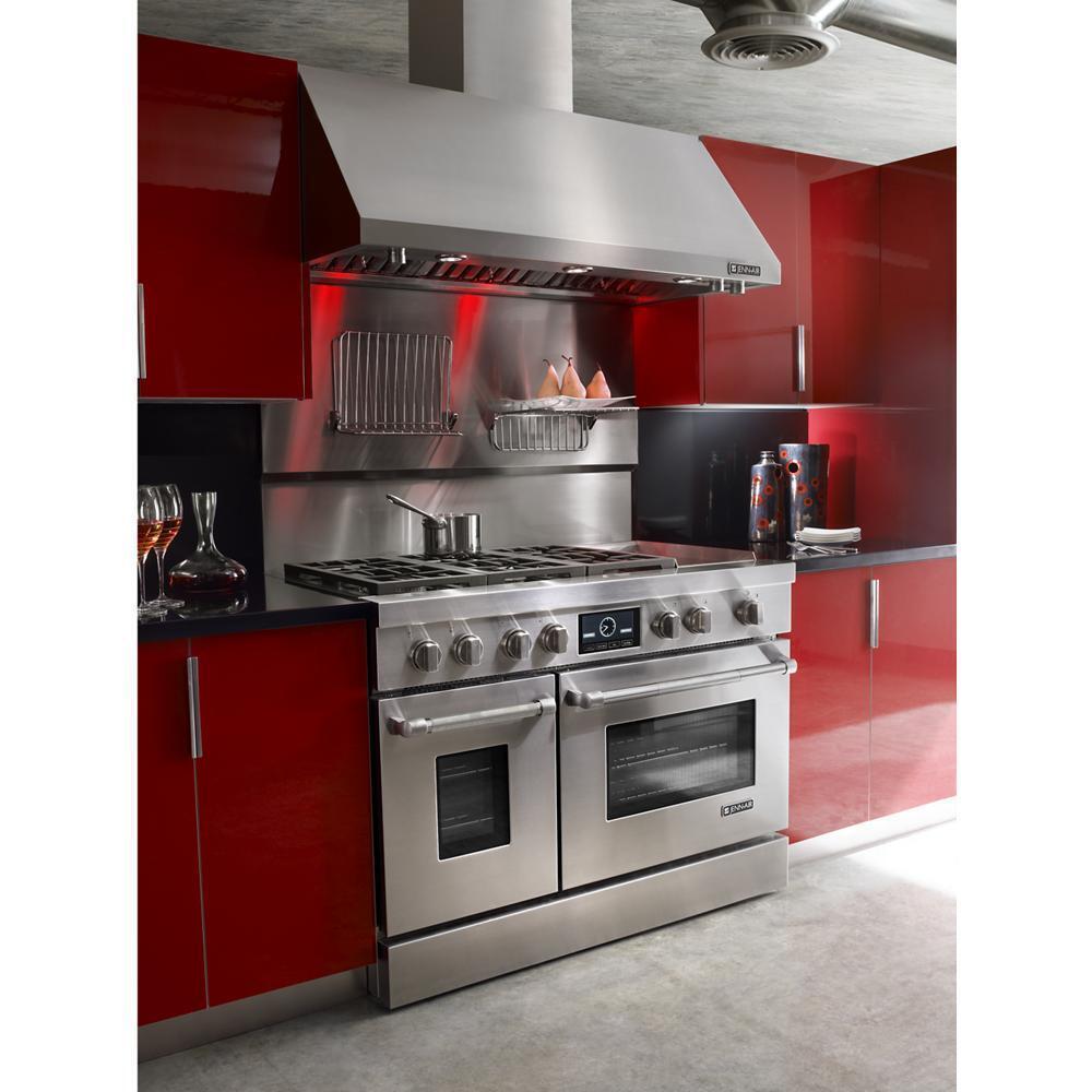 Kitchenaid W10285449 48" Range Hood Backguard Kit with Dual Position Shelf, Stainless Steel, fits JXW9048WP, Size: 20" H
