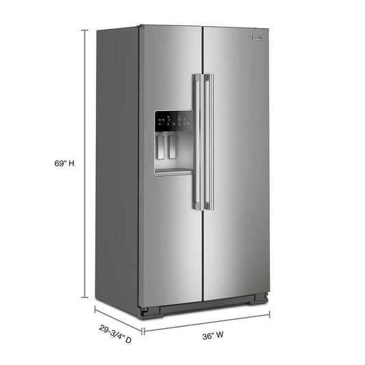 Maytag MRSC6636RZ 36-inch Wide Counter-Depth Side-by-Side Refrigerator with Arctic Blue Interior - 20.8 Cu. Ft.