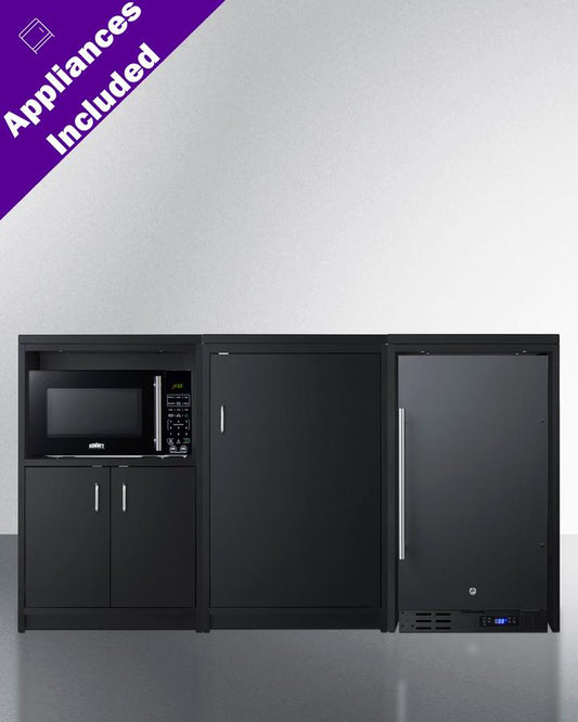 Summit CWSUITE64R 64" Wide Casework Suite With Refrigerator and Microwave, ADA Height