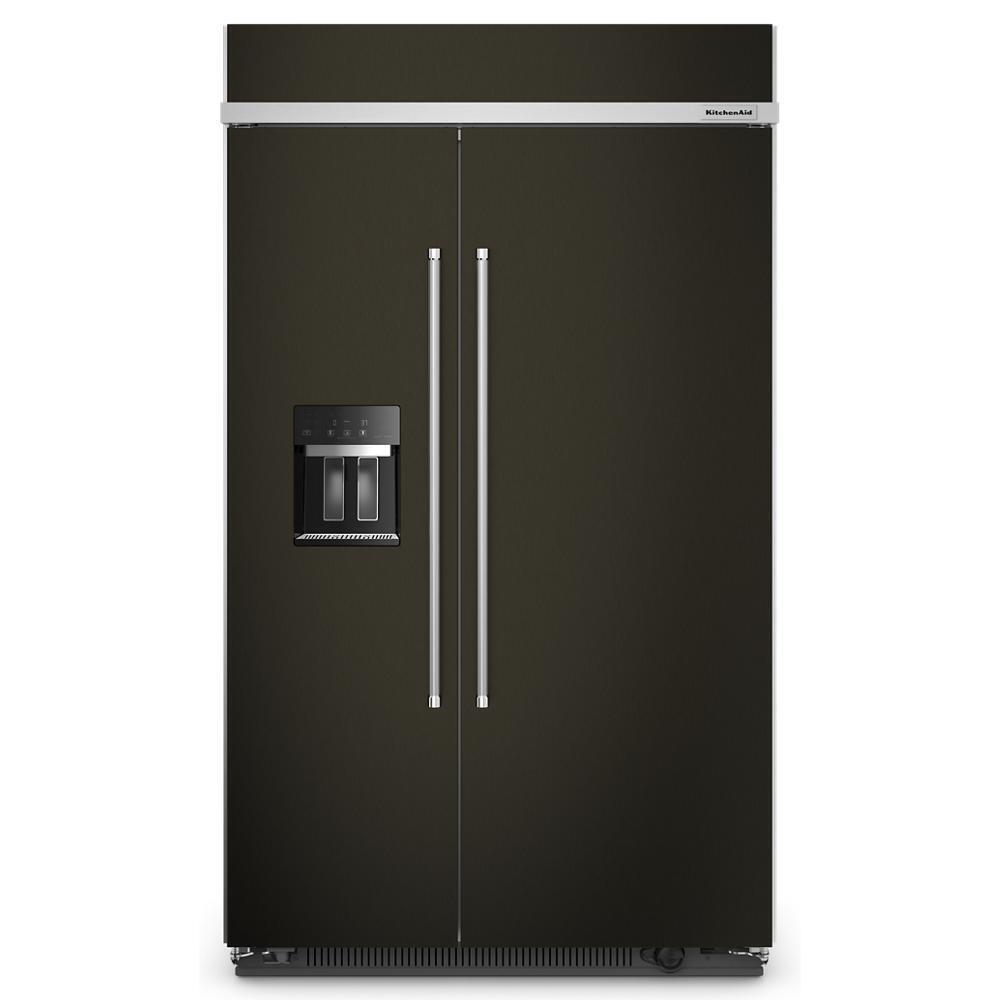 Kitchenaid KBSD708MBS 29.4 Cu. Ft. 48" Built-In Side-by-Side Refrigerator with Ice and Water Dispenser