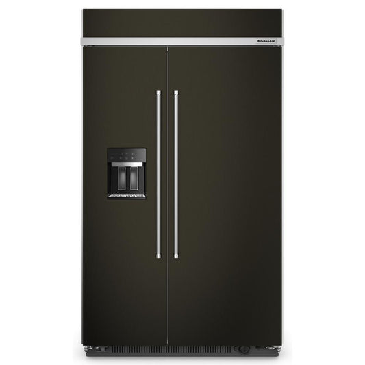 Kitchenaid KBSD708MBS 29.4 Cu. Ft. 48" Built-In Side-by-Side Refrigerator with Ice and Water Dispenser